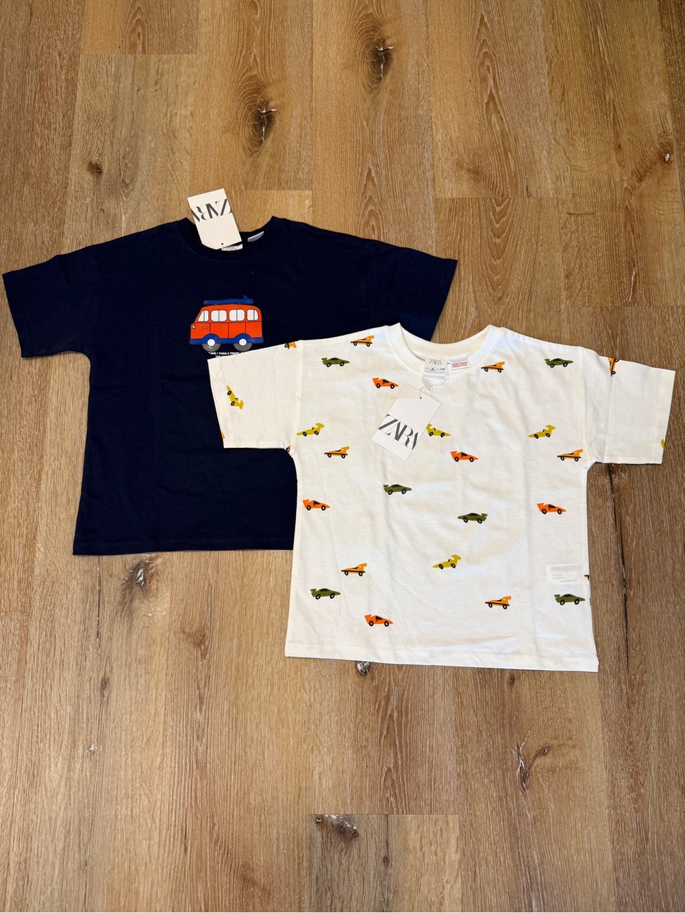 Zara Kids 2-Pack Short Sleeve T-Shirts Size 6 Cotton Tees Tops Size Small Tags